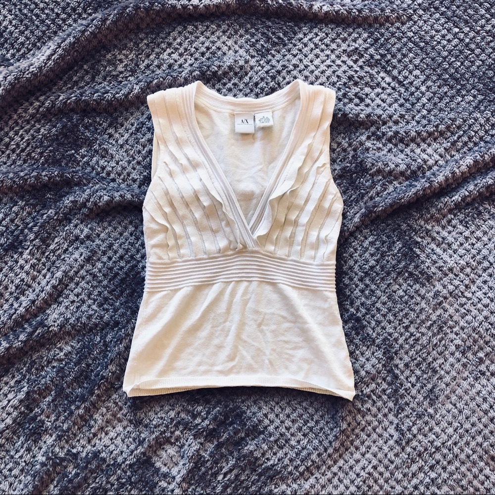 Armani Exchange White Sleeveless Blouse